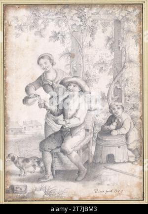 Erzherzogin Marie Christine Habsburg-Lothringen Collecting farmer. Pencil 1759 , 1759 Stock Photo