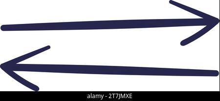 Black Arrow Pointing Right and Left. Double Arrows Shape Element. Stock Vector