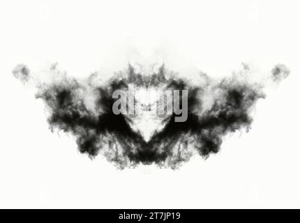 Rorschach test inkblot, psychology test card conceptual illustration Stock Photo