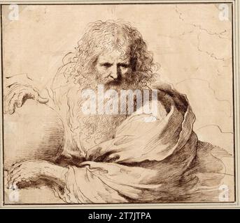Giovanni Francesco Barbieri gen. il Guercino Godfather in half -figure. Feather Stock Photo