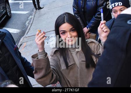 NEW YORK, NY- NOVEMBER 15: Rachel Zegler seen at Good Morning America in New York City on November 15, 2023. Copyright: xMediaPunchx Credit: Imago/Alamy Live News Stock Photo