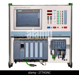 Operator panel with color wide-format TFT display for operational control and monitoring. 10.17.23. Kyiv. Ukraine. Stock Photo