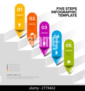 Six items infographic template on dark gray background made from big ...