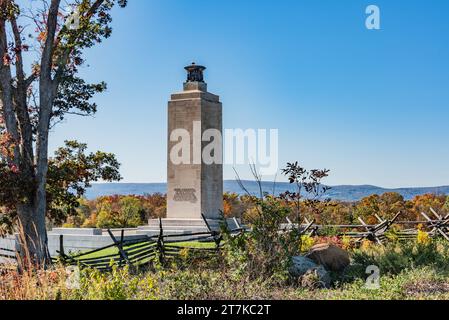 The Peace Memorial on a Late Autumn Day, Gettysburg Pennsylvania USA Stock Photo