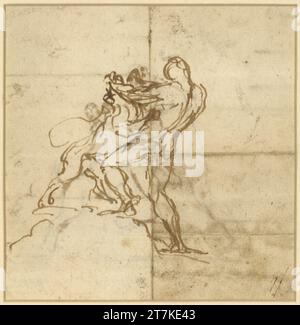 Georg Raphael Donner Hercules and the lion. Feder in brown Stock Photo ...