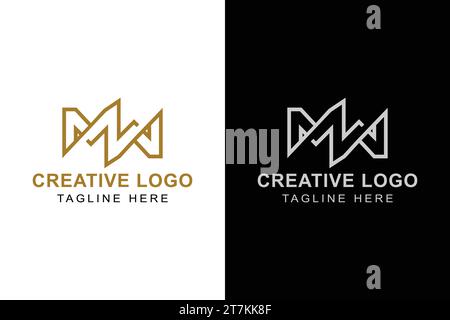 Letter MW, WM logo. Simple vector design editable Stock Vector