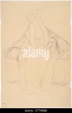 Gustav Klimt Study for 'Portrait Amalie Zuckerkandl'. Pencil on paper 1913-1914 , 1913/1914 Stock Photo