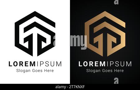 Luxury Initial GG Monogram Text Letter Logo Design Stock Vector