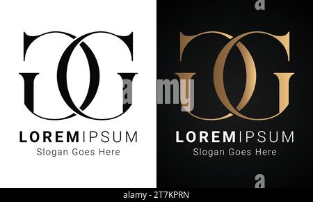 Luxury Initial GG Monogram Text Letter Logo Design Stock Vector