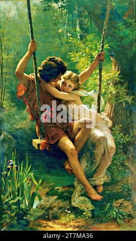 'Springtime, 1873 (oil on canvas) by Artist Cot, Pierre Auguste (1837-83) / French' Stock Vector