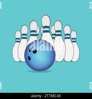 vector set for bowling with a ball Stock Vector