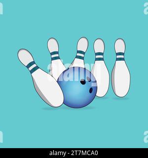 vector set for bowling with a ball Stock Vector