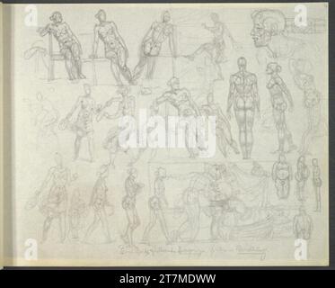 Alexander Rothaug Different sketches. Pencil around 1930 Stock Photo ...