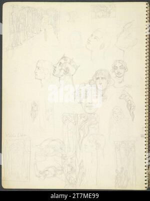 Alexander Rothaug Different sketches. Pencil; Ink spring around 1928 ...