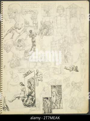 Alexander Rothaug Different sketches. Pencil around 1930 Stock Photo ...