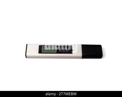 Water quality tester on a white background. Device for measuring water quality. Stock Photo