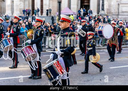 The Surbiton RBL Youth Marching Band Take Part In The Lord Mayor's Show, London, UK Stock Photo