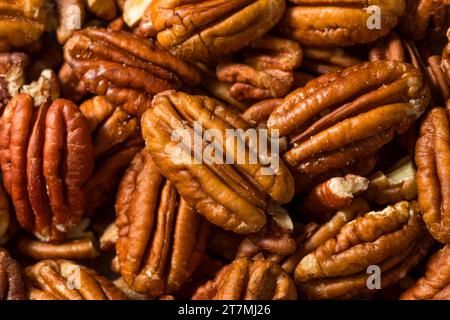 Raw Organic Dry Pecan Nuts in a Bowl Stock Photo
