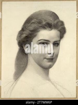 Georg Martin Ignaz Raab Empress Elisabeth of Austria. Coal around 1867 Stock Photo