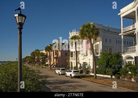 houses along the waterfront in Charleston South Carolina Stock Photo