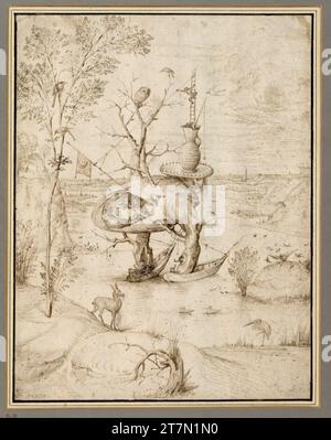 Hieronymus Bosch The tree man. Feather with visitorial around 1500 Stock Photo