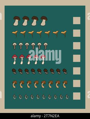 Mathematical tasks for preschool children. Teaching a child to count. Stock Vector