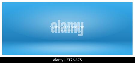 Empty blue studio background. An empty studio room for a photo shoot or presentation. Stock Vector