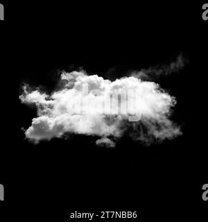 Realistic cloud overlays on black background. sky overlay on black background. clouds isolated on black background. Stock Photo