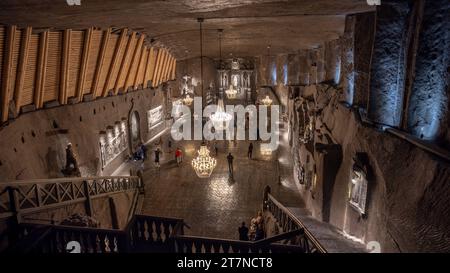 Wieliczka , Poland - July 19, 2023: Large St. Kinga's Chapel in Wieliczka Salt mine near Cracow in Poland Stock Photo