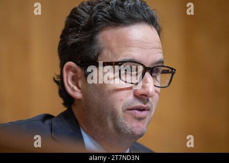 United States Senator Brian Schatz Democrat of Hawaii at a nominations hearing in the Dirksen Senate office building in Washington, DC on Thursday, November 16, 2023. Copyright: xAnnabellexGordonx/xCNPx/MediaPunchx Credit: Imago/Alamy Live News Stock Photo