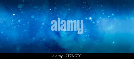 Starry blue background illustration with vortex design psychedelic shape. Stock Photo