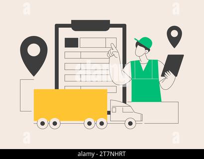 Road transport documents abstract concept vector illustration. Stock Vector