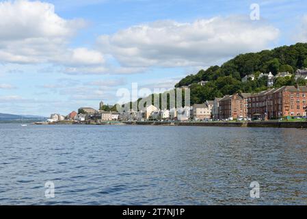 A view of Gourock sea front from the Firth of Clyde in Scotland Stock Photo