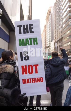 New York, USA. 15th Nov, 2023. Educators call for a ceasfire outside of UFT Headquarters in New York, NY on November 15, 2023. (Photo by Hailstorm Visuals/Sipa USA) Credit: Sipa USA/Alamy Live News Stock Photo