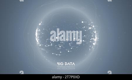 Big data visualization. Futuristic infographic. Information aesthetic design. Visual data complexity. Complex data threads graphic visualization Stock Vector