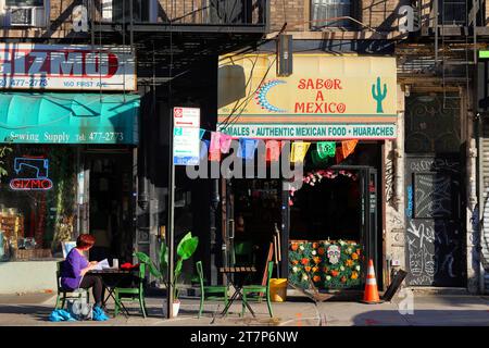 Think Coffee, 1 Bleecker St, New York, NY. exterior storefront of a coffee  shop, and sidewalk cafe in the East Village neighborhood of Manhattan Stock  Photo - Alamy