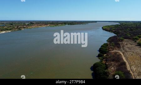 barra, bahia, brazil - october 1, 2023: aerial view of the São Francisco River in Bahia. Stock Photo