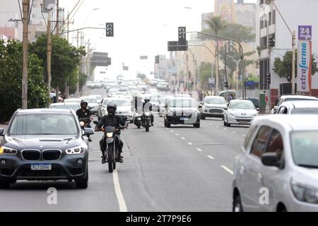 salvador, bahia, brazil - november 9, 2023: traffic movement in the Pituba neighborhood in the city of Salvador. Stock Photo