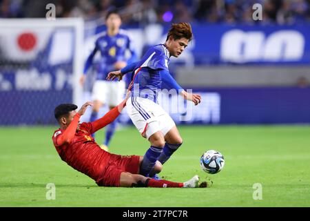 Osaka, Japan. 16th Nov, 2023. Kaishu Sano (JPN) Football/Soccer : FIFA World Cup 2026 Asian Qualifier Second Round Group B match between Japan - Myanmar at Panasonic Stadium Suita in Osaka, Japan . Credit: Yohei Osada/AFLO SPORT/Alamy Live News Stock Photo