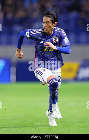 Osaka, Japan. 16th Nov, 2023. Seiya Maikuma (JPN) Football/Soccer : FIFA World Cup 2026 Asian Qualifier Second Round Group B match between Japan - Myanmar at Panasonic Stadium Suita in Osaka, Japan . Credit: Yohei Osada/AFLO SPORT/Alamy Live News Stock Photo