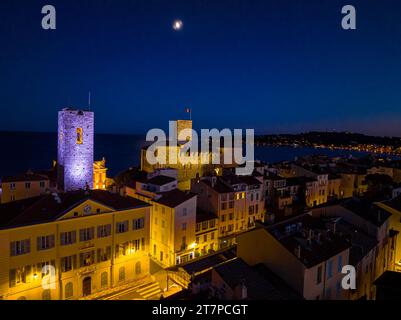 Sunset view of Antibes, a resort town between Cannes and Nice on the French Riviera, France Stock Photo