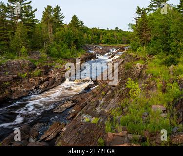 Waterfalls and Rapids of the St. Louis River in Jay Cooke State Park Minnesota Stock Photo