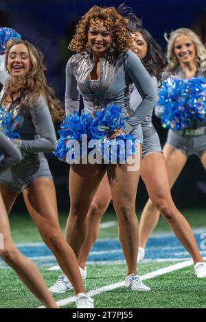Detroit Lions cheerleaders perform at an NFL football draft night party