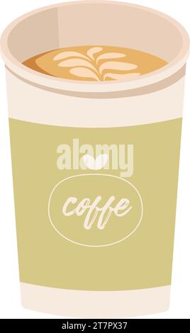 Iced beverage with milk or cream, glace coffee Stock Vector
