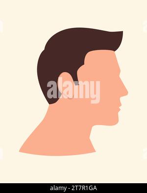 Simple flat vector illustration of side view of man face Stock Vector