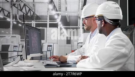 Big Data Science On Touchscreen Monitor. Research Technology Stock Photo