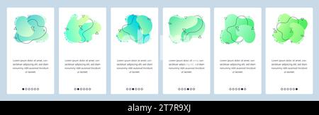 Website and mobile app onboarding screens. Menu banner vector template for web site and application development with trendy blue and green gradient ab Stock Vector