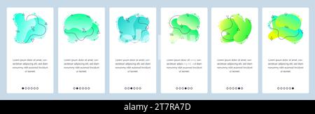 Website and mobile app onboarding screens. Menu banner vector template for web site and application development with trendy blue and green gradient ab Stock Vector