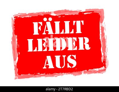 EPS vector rubber stamp colored red with text canceled (german text) Stock Vector