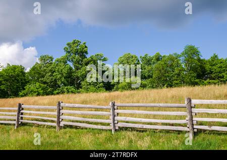 Blue Ridge Mountains Grasslands in the Blue Ridge Parkway Stock Photo